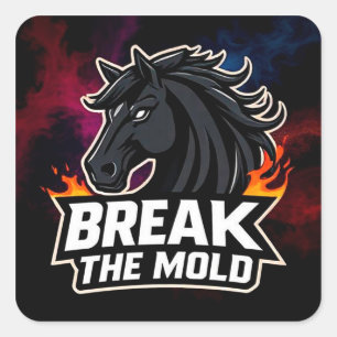 Adesivo Quadrado Cavalo com Texto Motivacional Espírito Forte Prese