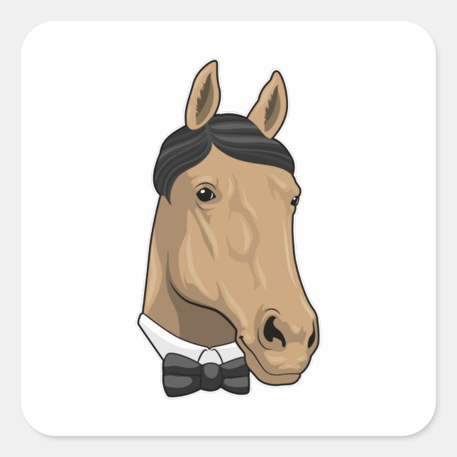 Adesivo Quadrado Cavalo como cavalheiro com Arco (Frente)