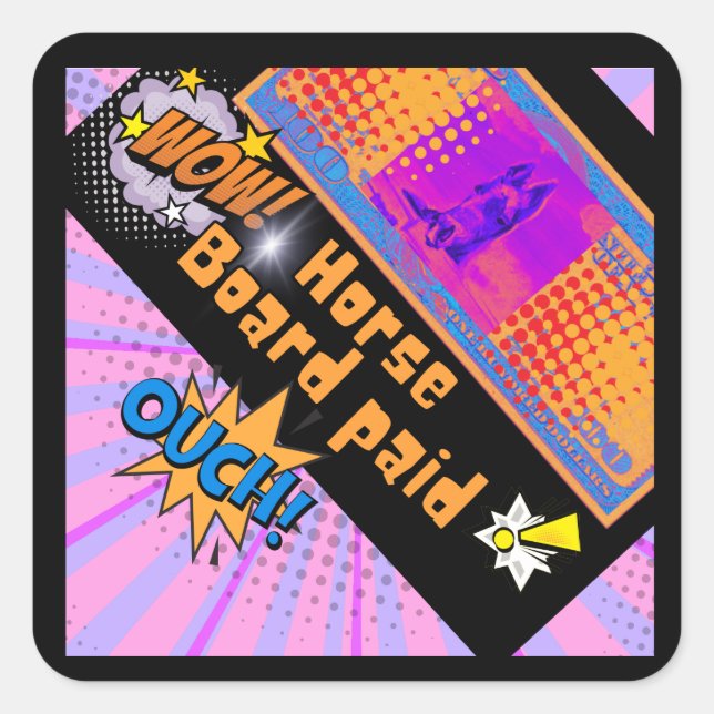 Adesivo Quadrado cavalo conselho pago de uau$ (Frente)