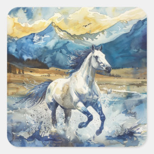 Adesivo Quadrado Cavalo da Montanha