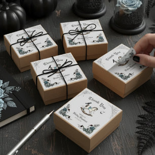 Adesivo Quadrado Cavalo de Balanço Obrigado no Chuveiro de Bebê Gra