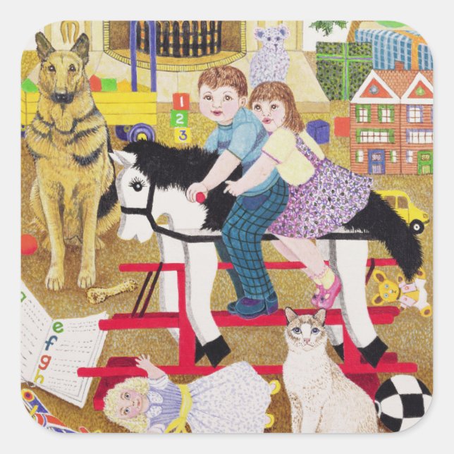 Adesivo Quadrado Cavalo-de-coleira-cavalo (Frente)