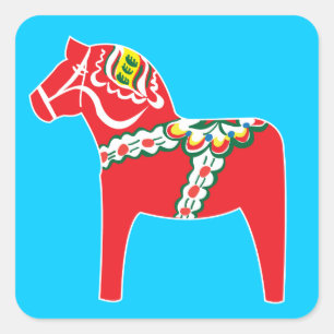 Adesivo Quadrado Cavalo de Dalahäst Dala