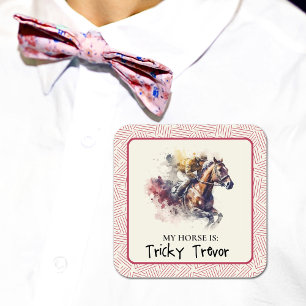 Adesivo Quadrado Cavalo e Jockey