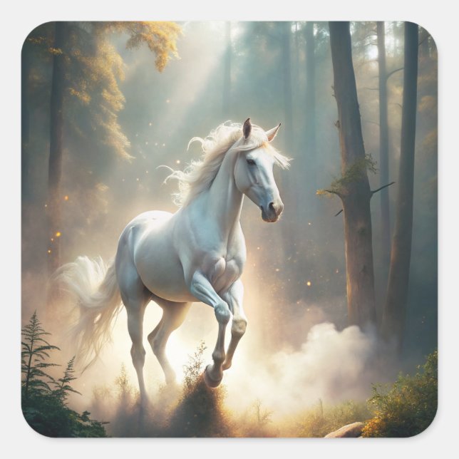 Adesivo Quadrado Cavalo em Execução (Frente)