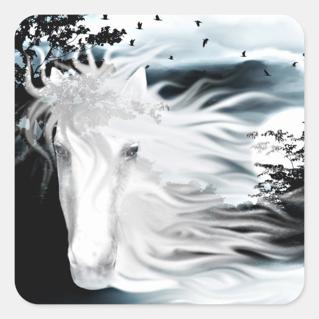 Adesivo Quadrado Cavalo fantasma (Frente)