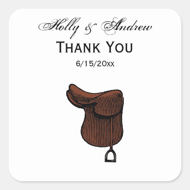 Adesivo Quadrado Cavalos - Cor da sela do taco equestre pré-desidra (Frente)