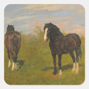 Adesivo Quadrado Cavalos de Luz (por Rosa Bonheur)