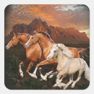 Adesivo Quadrado cavalos selvagens do Arizona