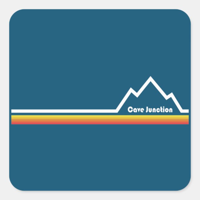 Adesivo Quadrado Cave Junction Oregon (Frente)