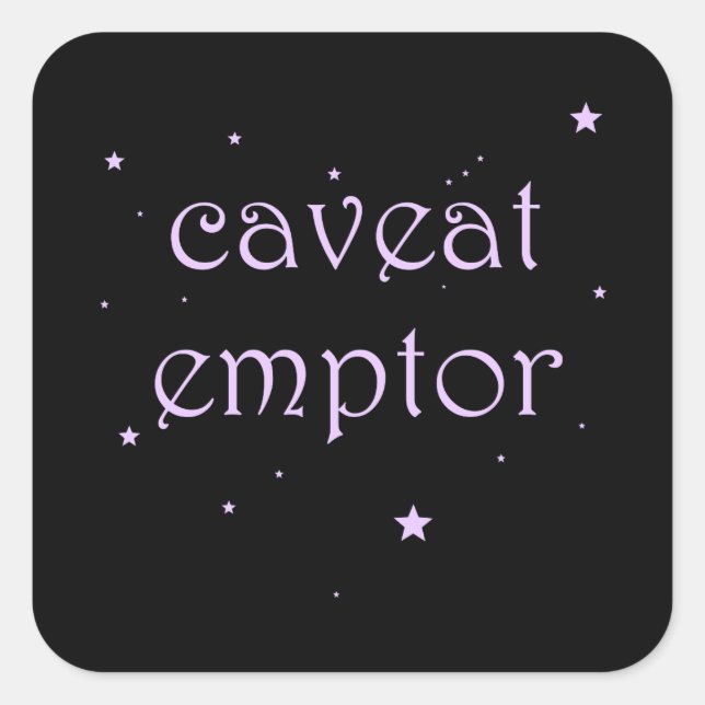 Adesivo Quadrado Caveat Emptor - Carpe Diem (Frente)