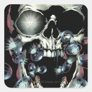 Adesivo Quadrado Caveira e Anéis - Cor