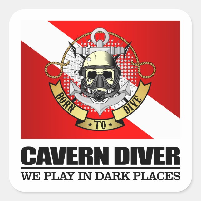 Adesivo Quadrado Cavern Diver (BDT) (Frente)