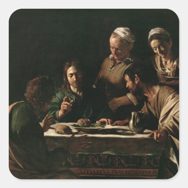 Adesivo Quadrado Ceia em Emaus, 1606 (Frente)