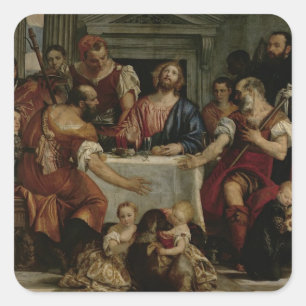 Adesivo Quadrado Ceia em Emmaus (óleo em canvas)