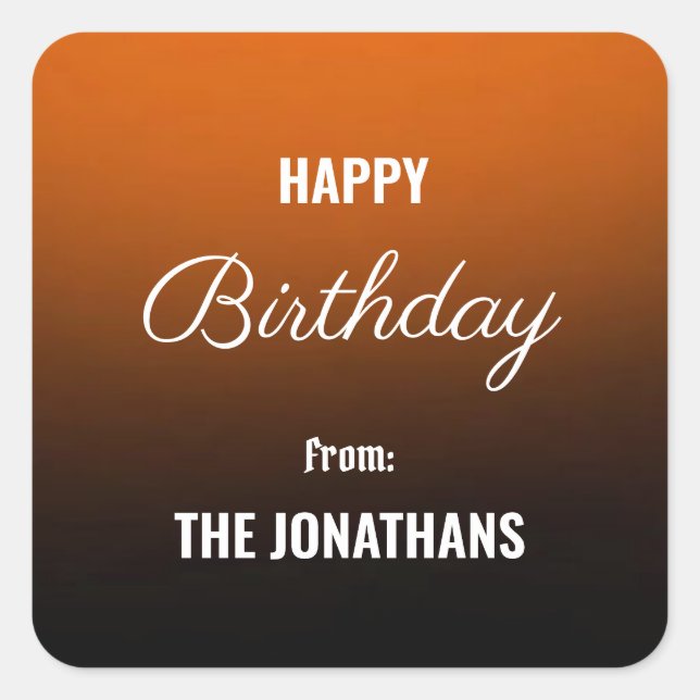 Adesivo Quadrado Celebração Clássica: Vinheta Praça de Aniversário  (Frente)