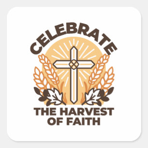 Adesivo Quadrado Celebração da Faith Harvest - Arte Inspiradora
