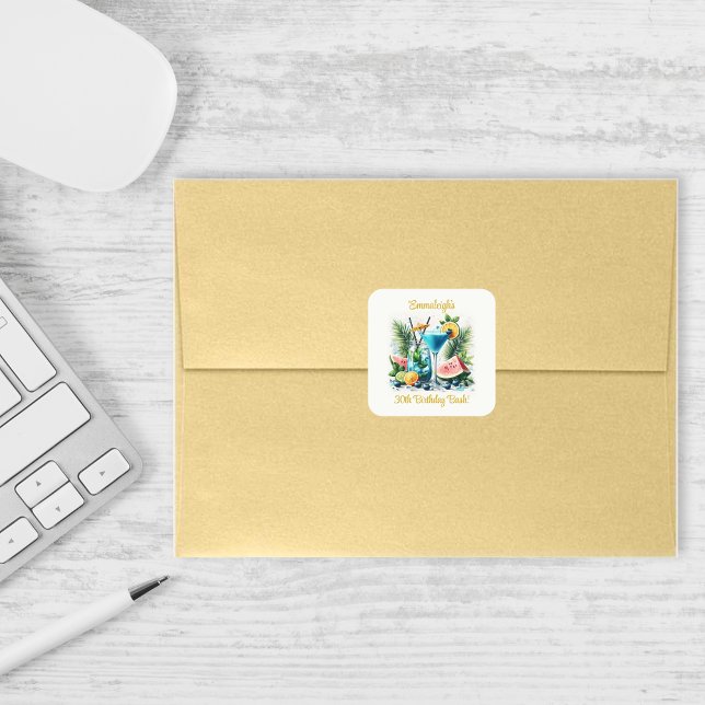 Adesivo Quadrado Celebração de aniversário de 30 anos de Blueberry  (Criador carregado)