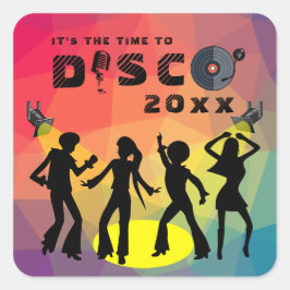 Adesivo Quadrado Celebração de multicores do piso de dança de Disco