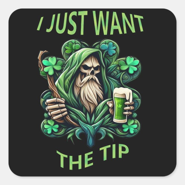 Adesivo Quadrado Celebração do Espírito Festivo de São Patrício (Frente)