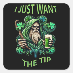 Adesivo Quadrado Celebração do Espírito Festivo de São Patrício