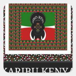 Adesivo Quadrado Celebração no Quênia: Boas-vindas incríveis ao Quê