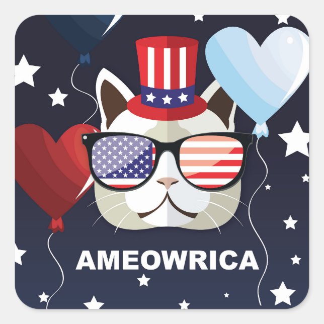 Adesivo Quadrado Celebração Patriótica (Frente)