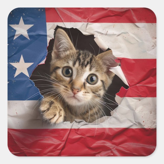 Adesivo Quadrado Celebração Patriótica (Frente)