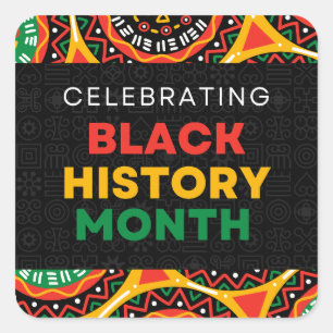 Adesivo Quadrado Celebrando o Mês da História Negra