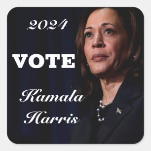 ADESIVO QUADRADO CELEBRAR E VOTAR A FAVOR DE KAMALA HARRIS