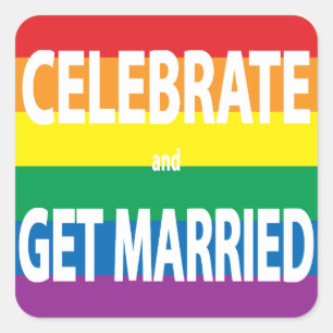 Adesivo Quadrado Celebrar se casar, ganhar amor, LBGT