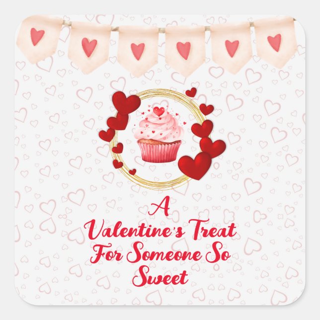 Adesivo Quadrado Celebrar Um Pequeno Tratado para Alguém Doce Prese (Frente)