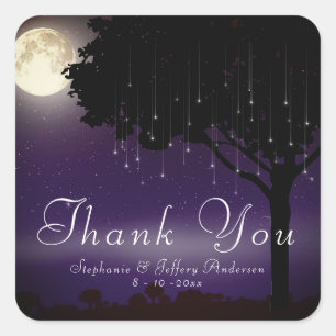 Adesivo Quadrado Celestial Starry Night String Lights Obrigado