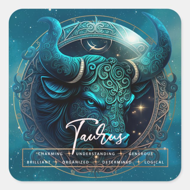 Adesivo Quadrado Celestial Taurus Fantasy (Frente)