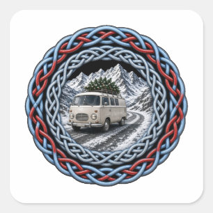 Adesivo Quadrado Celta Nó Camper Van de Inverno