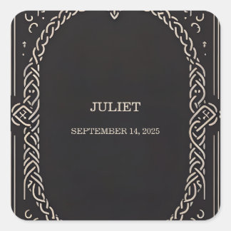 Adesivo Quadrado Celta Nórdico Diversão Medieval Cópia de um Pergam