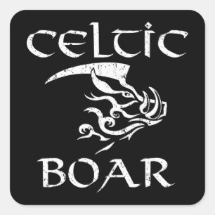 Adesivo Quadrado Celtic Boar - Ilustração Irlandesa Tribal