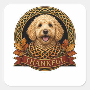 Adesivo Quadrado Celtic Goldendoodle Grato