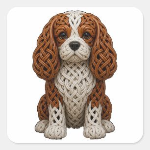 Adesivo Quadrado Celtic Knot Blenheim Cavapoo