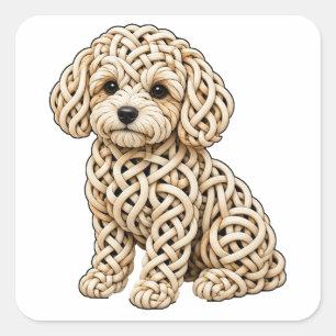 Adesivo Quadrado Celtic Knot Cream Maltipoo