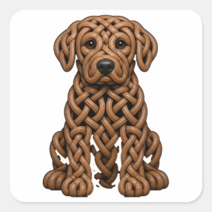 Adesivo Quadrado Celtic Knot Labradoodle