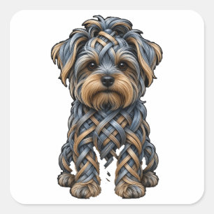 Adesivo Quadrado Celtic Knot Yorkiepoo