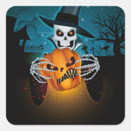 Adesivo Quadrado Cementaria Dark Halloween