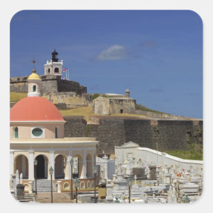 Adesivo Quadrado Cemitério à beira-mar de Porto Rico