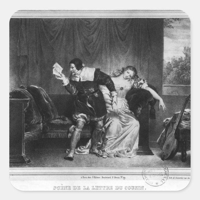 Adesivo Quadrado Cena da carta do primo (Frente)