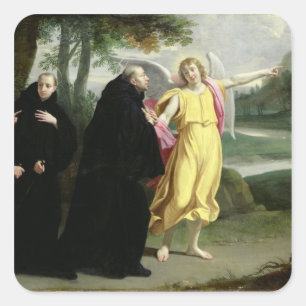 Adesivo Quadrado Cena da vida de St. Benedict