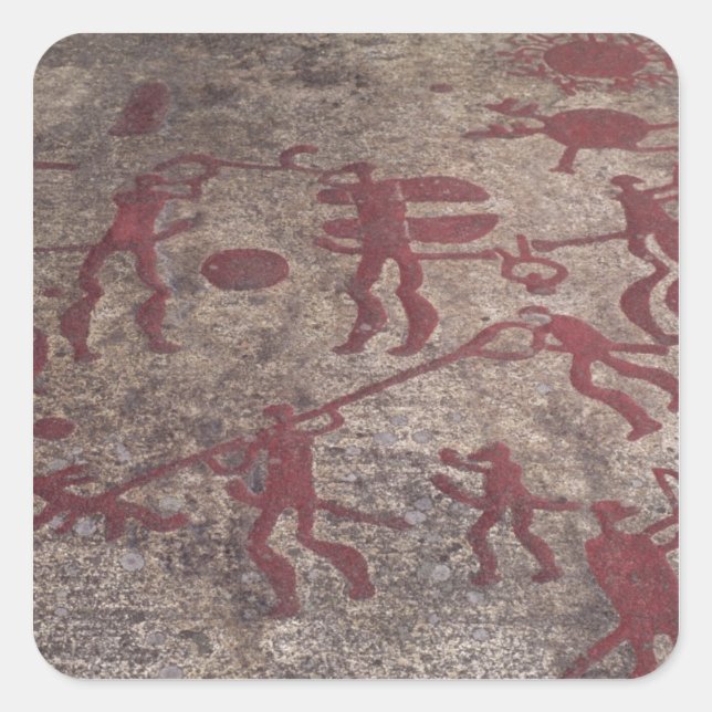 Adesivo Quadrado Cena de caça (Frente)