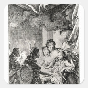 Adesivo Quadrado Cena de "L'Ingenu" por Voltaire