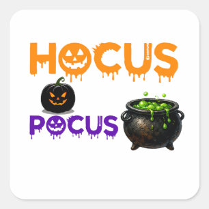 Adesivo Quadrado Cena de Magia Hocus Pocus para Fãs de Halloween 🎃