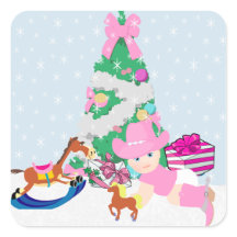 Cena de Natal de Bebê da Cowgirl Ocidental